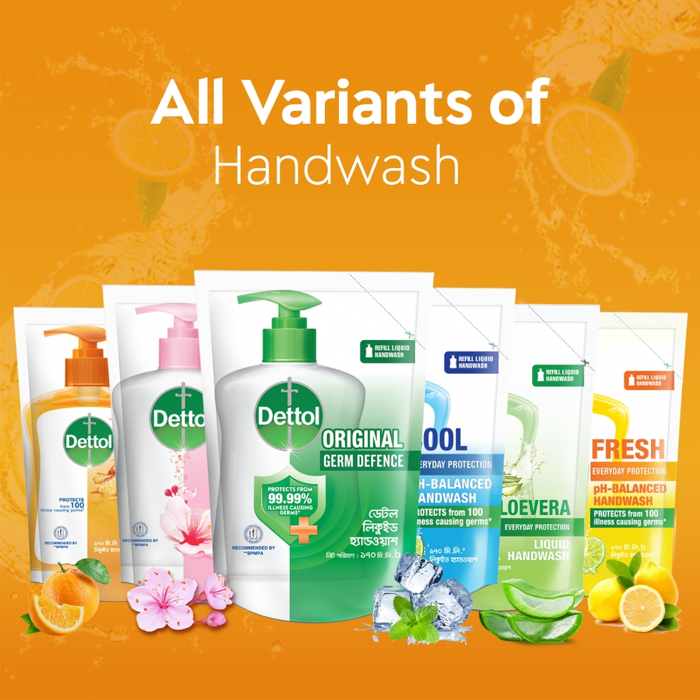 Dettol Handwash Re Energize Liquid Soap Refill 170ml Shajgoj