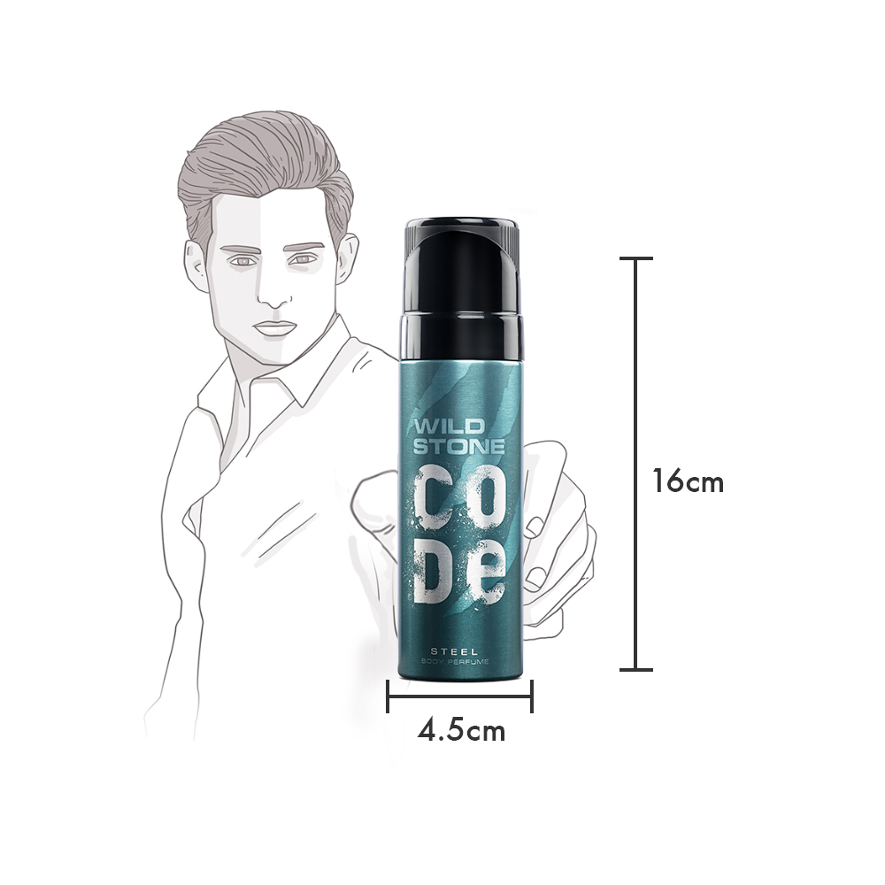 Wild Stone Code Steel Body Perfume For Men Shajgoj