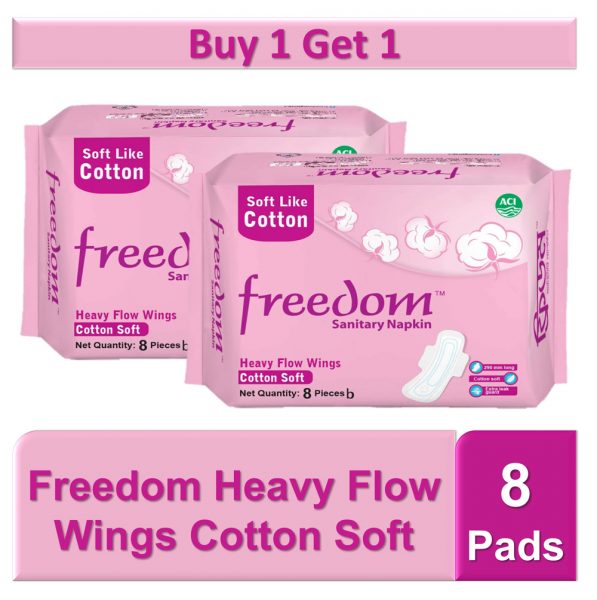 Freedom Sanitary Napkin Heavy Flow Wings Cotton Soft Pads Buy Get