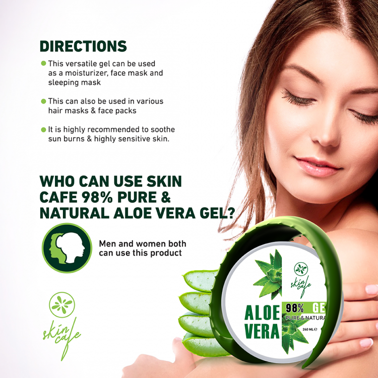Skin Cafe Pure & Natural Aloe Vera gel 98% – Shajgoj