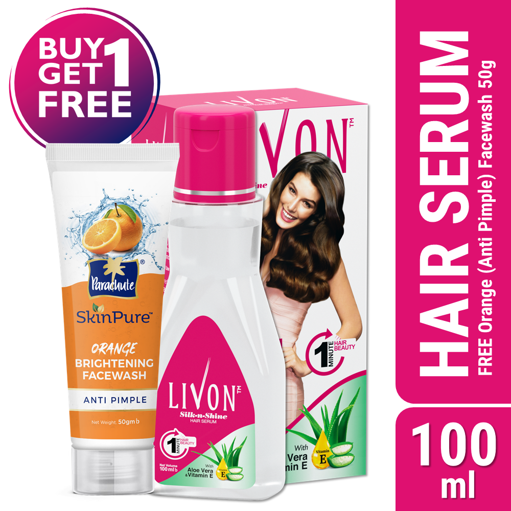 Buy One Livon Hair Serum 100Ml Get One Orange Facewash – Anti Pimple – 50Gm  Free – Shajgoj