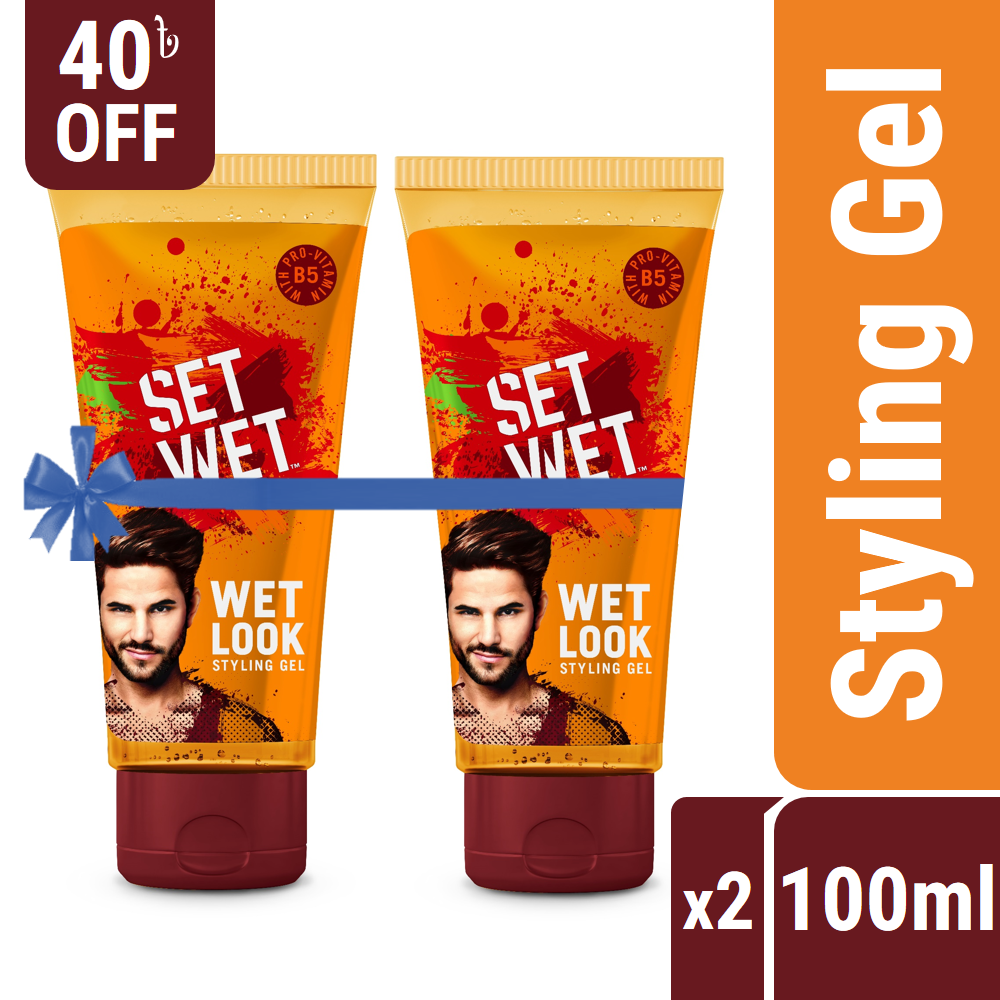 Set Wet Hair Styling Gel for Men Value Pack Wet Look Pack of 2 – Shajgoj