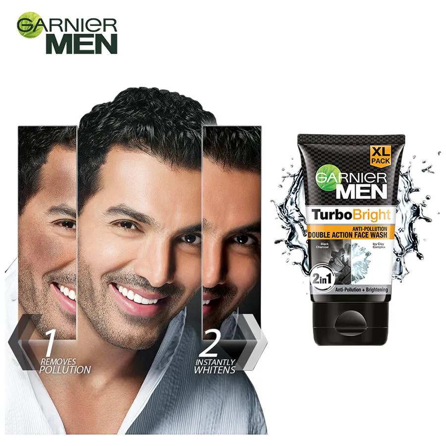 Garnier Men Turbo Bright Double Action Face Wash 50g Shajgoj