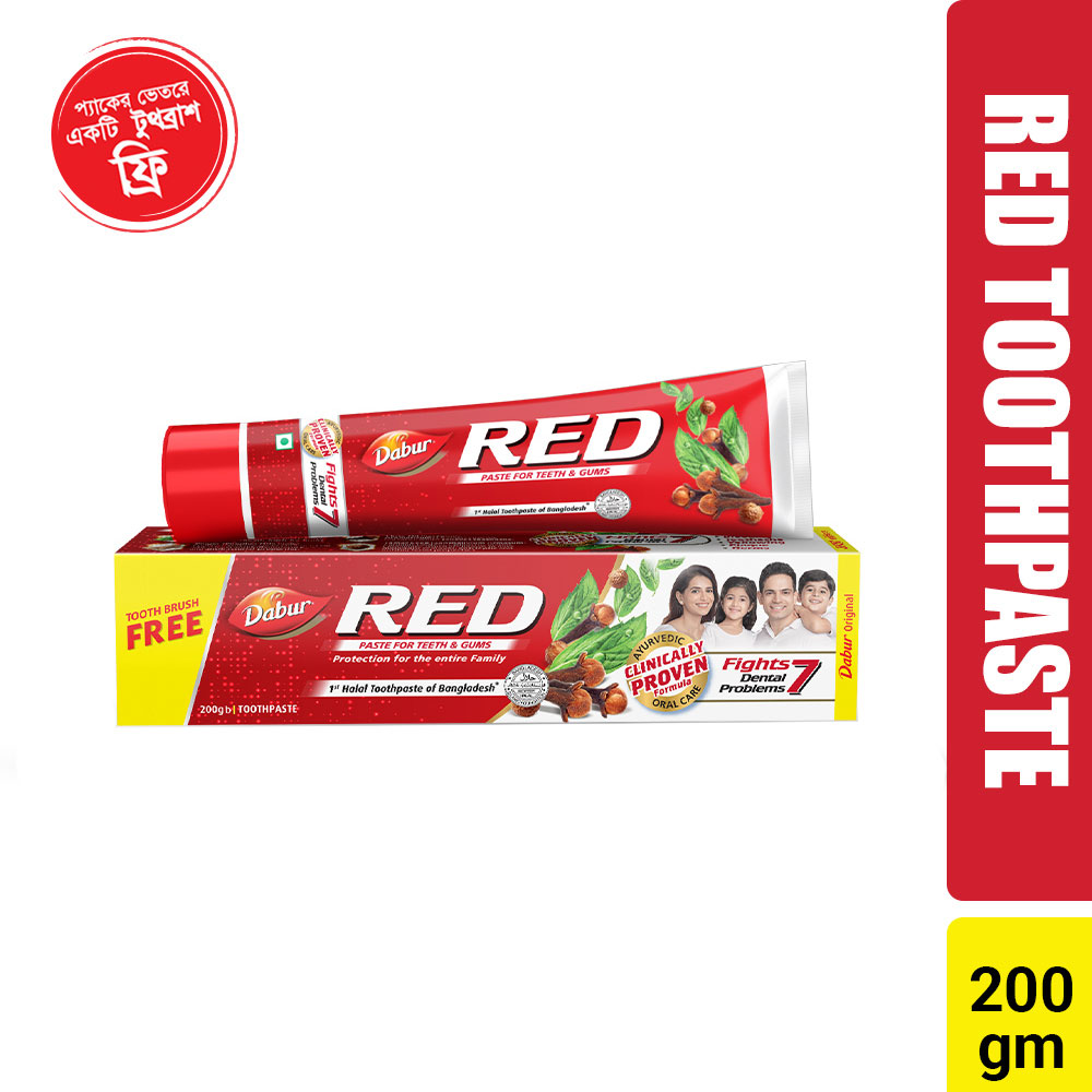 Dabur Red Toothpaste (Free Toothbrush) Shajgoj