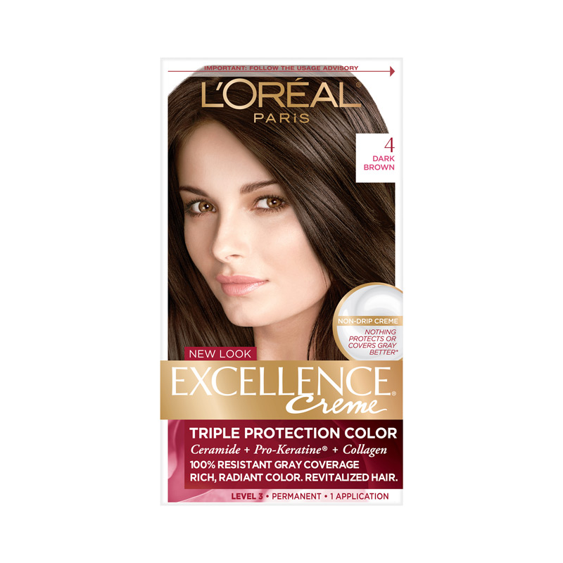 L'Oreal Paris Excellence Creme Permanent Hair Color Dark Brown 4 – Shajgoj