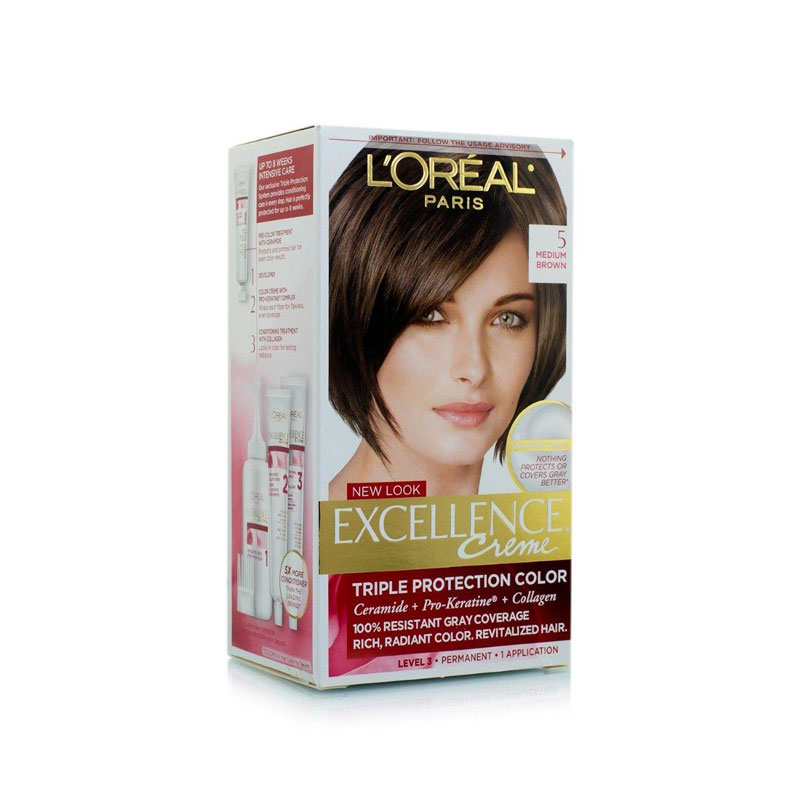 L'Oreal Paris Excellence Creme Permanent Hair Color Medium Brown 5 – Shajgoj