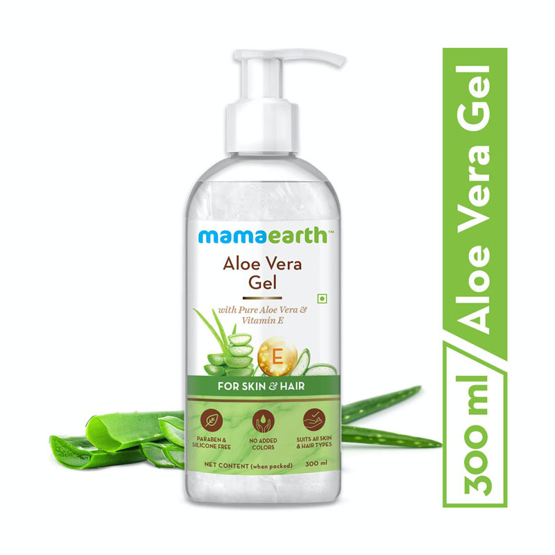 Mamaearth aloe vera gel with pure aloe vera & vitamin E for skin and hair   ml – Shajgoj