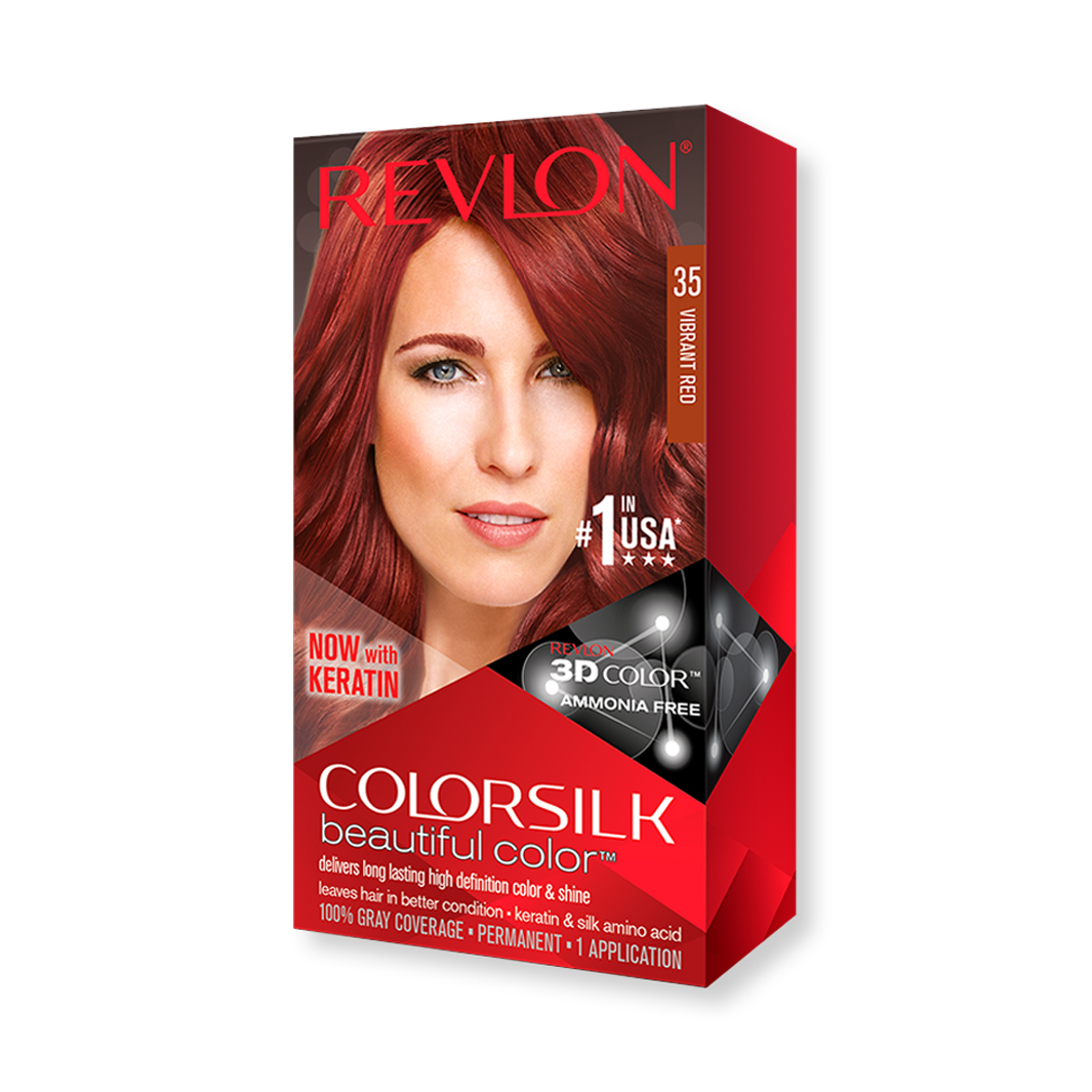 Revlon Colorsilk Beautiful Color Permanent Hair Dye Vibrant Red 35 ...