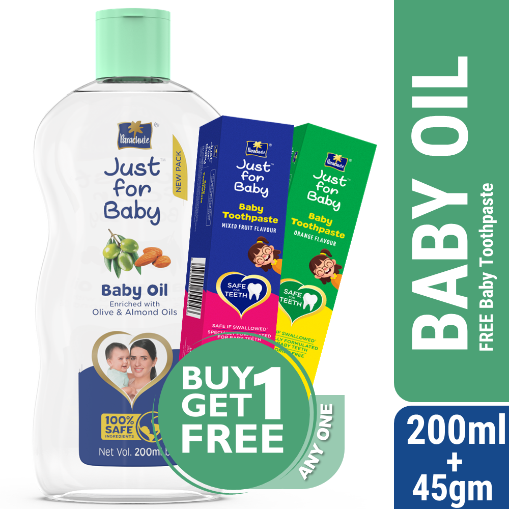 Parachute Just for Baby – Baby Oil 200ml (Toothpaste Free) – Shajgoj