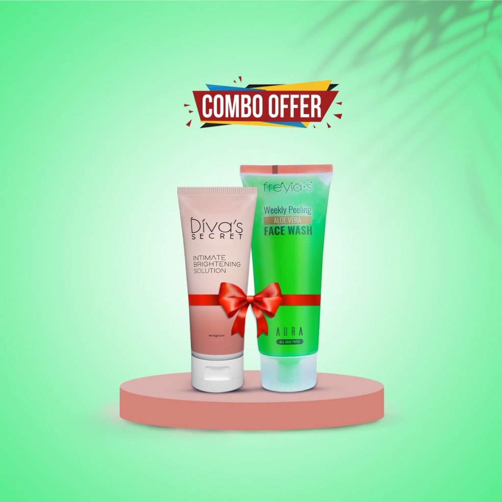 Freyias Weekly Peeling Aloe Vera Face Wash 100ml & Divas Secret