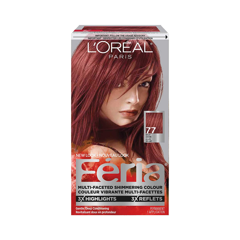 L'Oreal Paris Feria Multi-Faceted Shimmering Permanent Hair Color – Bright  Auburn Acajou Brillant 50 – Shajgoj