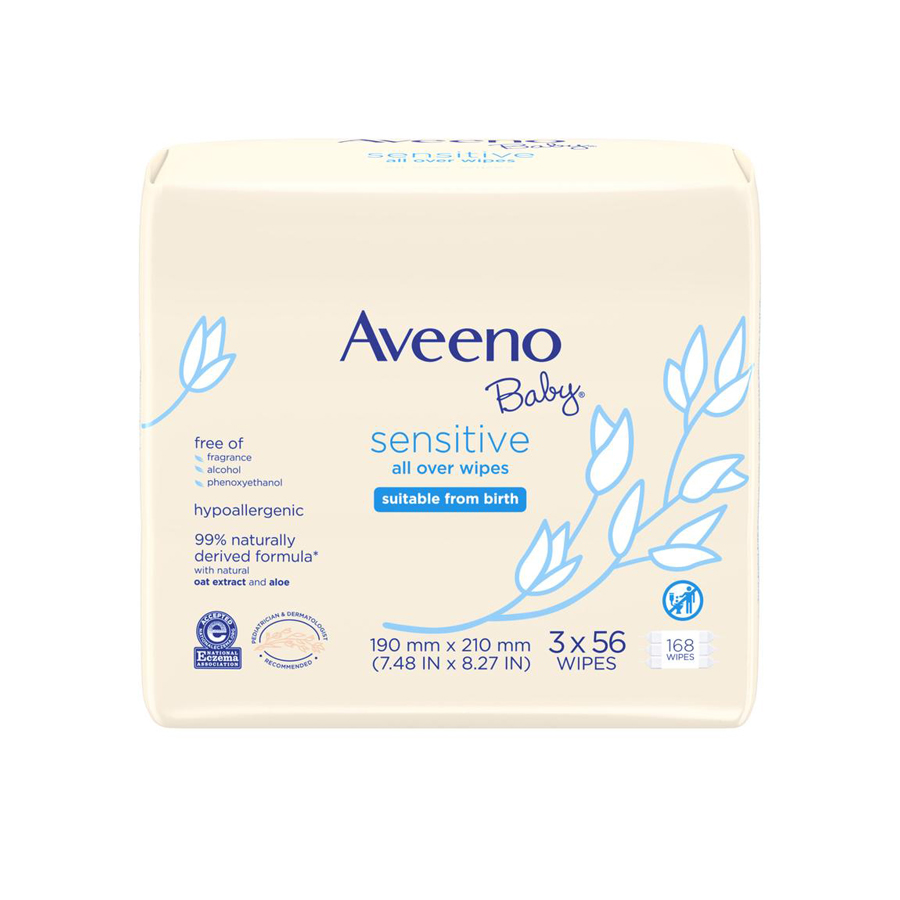 Aveeno Baby Sensitive Wipes 168Wipes (Expiry Date 09/30/2023) Shajgoj