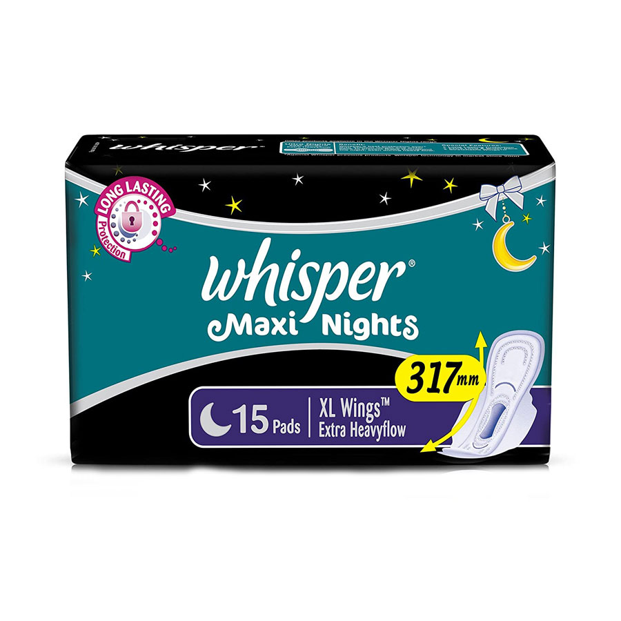 Whisper Maxi Nights Wings Heavy Flow Sanitary Pads for Women, XL 15