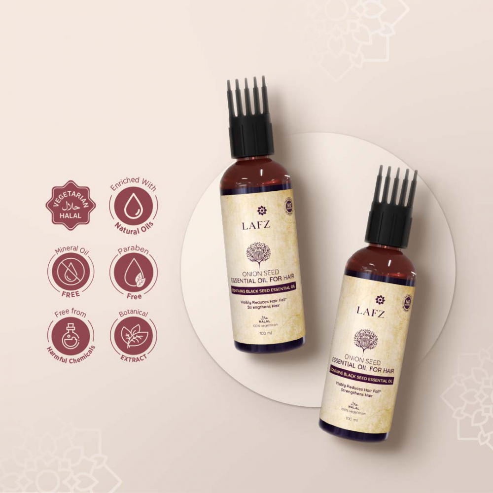 LAFZ Halal Onion Seed Essential Oil For Hair Shajgoj