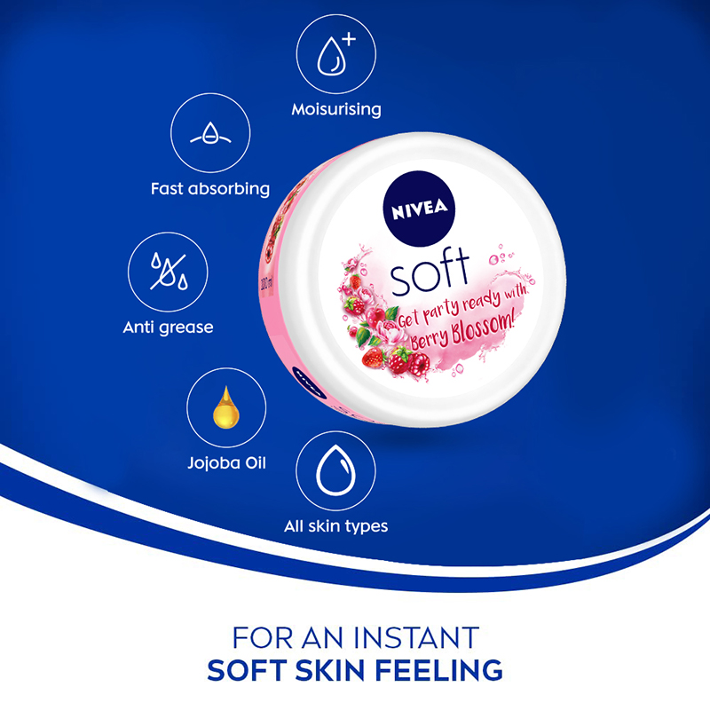 NIVEA Soft Skin Moisturizing Cream Berry Blossom – Shajgoj