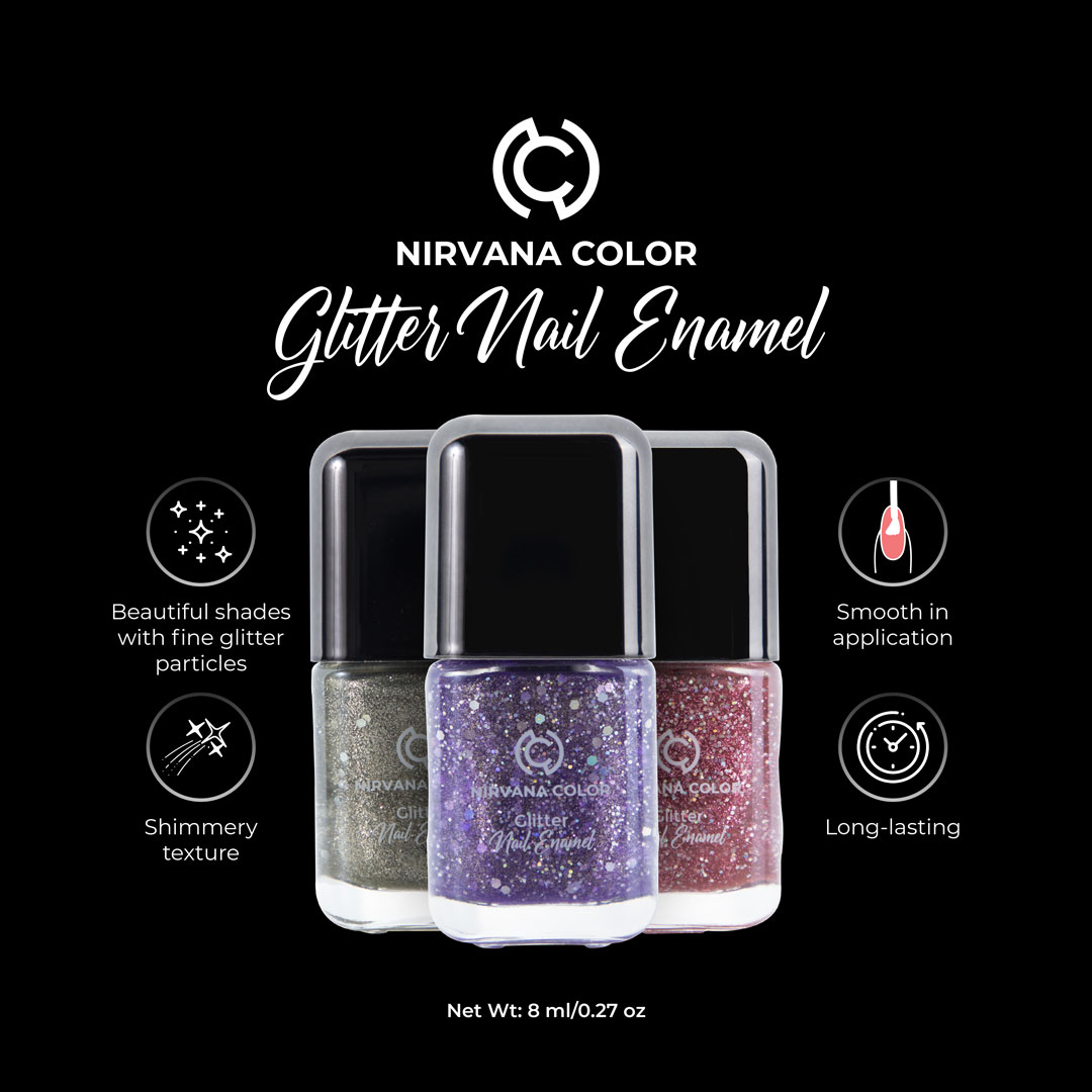 Nirvana Color Glitter Nail Enamel – Touched Angel -25 – Shajgoj