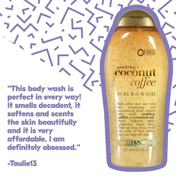 OGX Smoothing Coconut Coffee Scrub and Wash Shajgoj