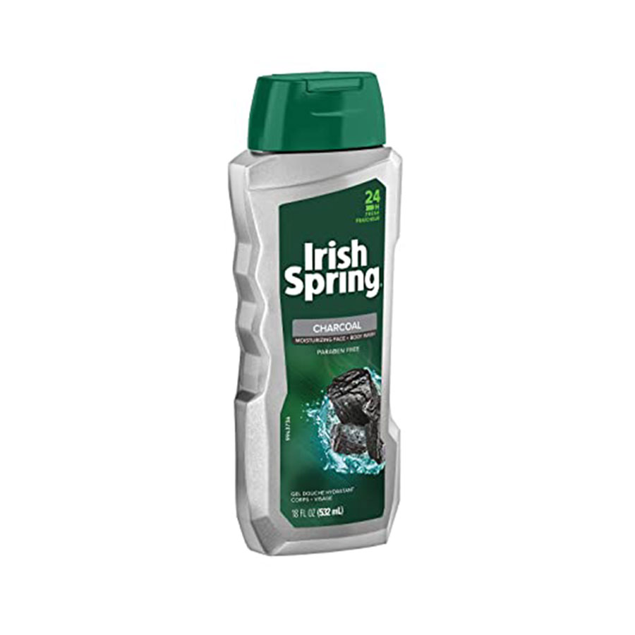Irish Spring Charcoal Paraban Free Moisturizing Face and Body Wash