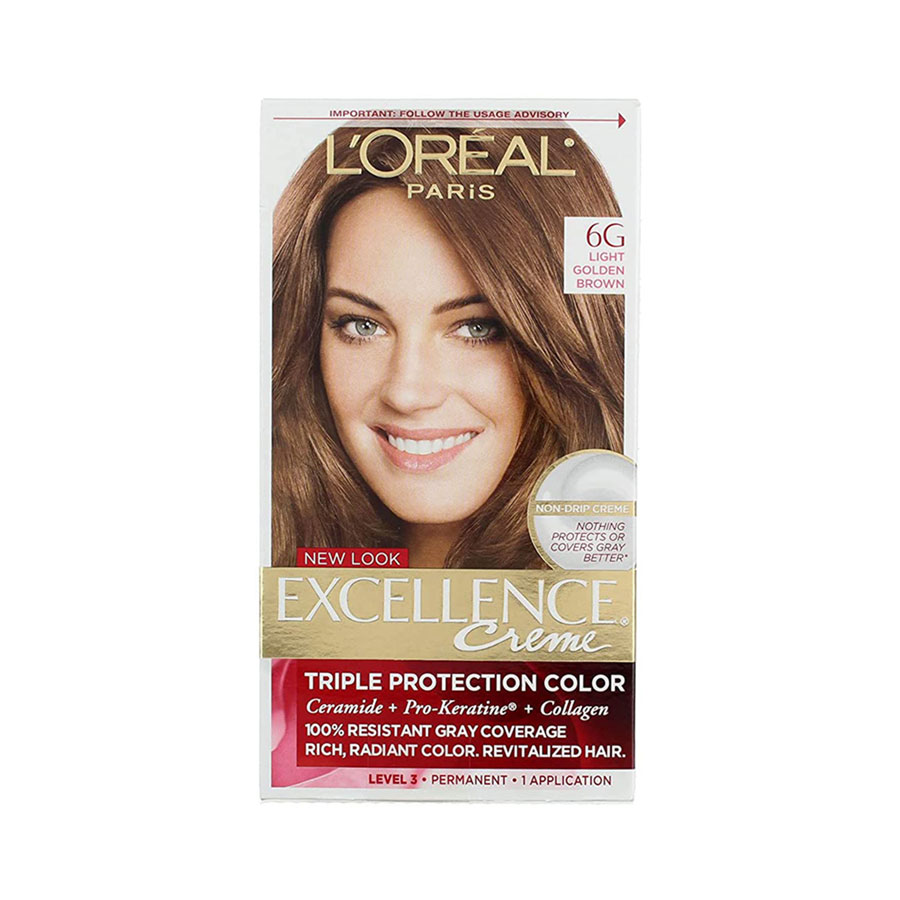 L'Oreal Paris Excellence Crème Light Golden Brown Hair Color 6G – Shajgoj
