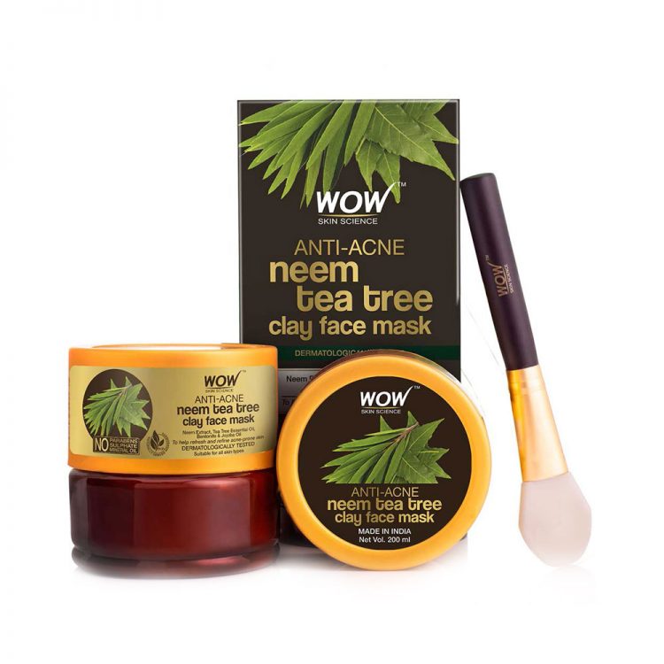 Wow Skin Science Anti Acne Neem and Tea Tree clay Face Mask Shajgoj