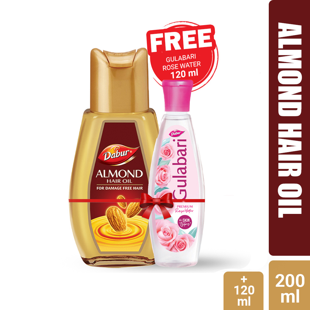Buy 1 Dabur Almond Hair Oil & Get 1 Gulabari Rose Water 120 ml – Shajgoj