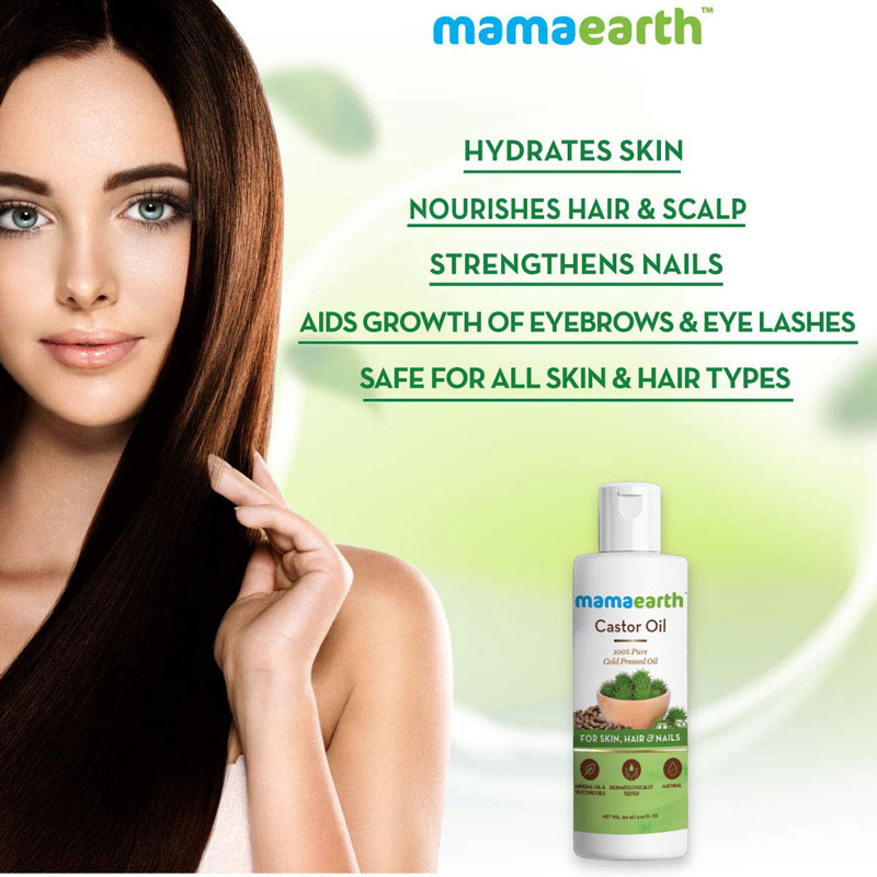 Mamaearth Castor Oil for Healthier Skin, Hair and Nails with 100% Pure and  Natural Cold-Pressed Oil – Shajgoj