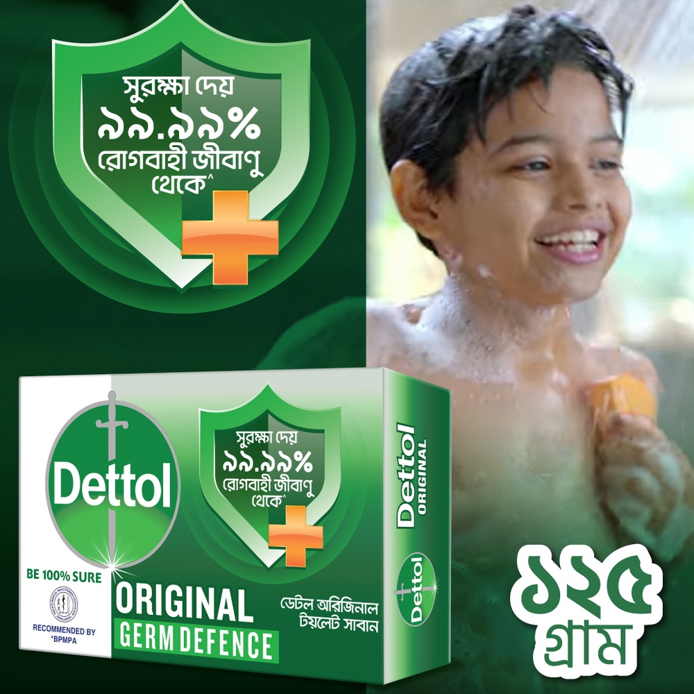 Dettol Soap Original 125gm Bathing Bar, Soap with protection from 100