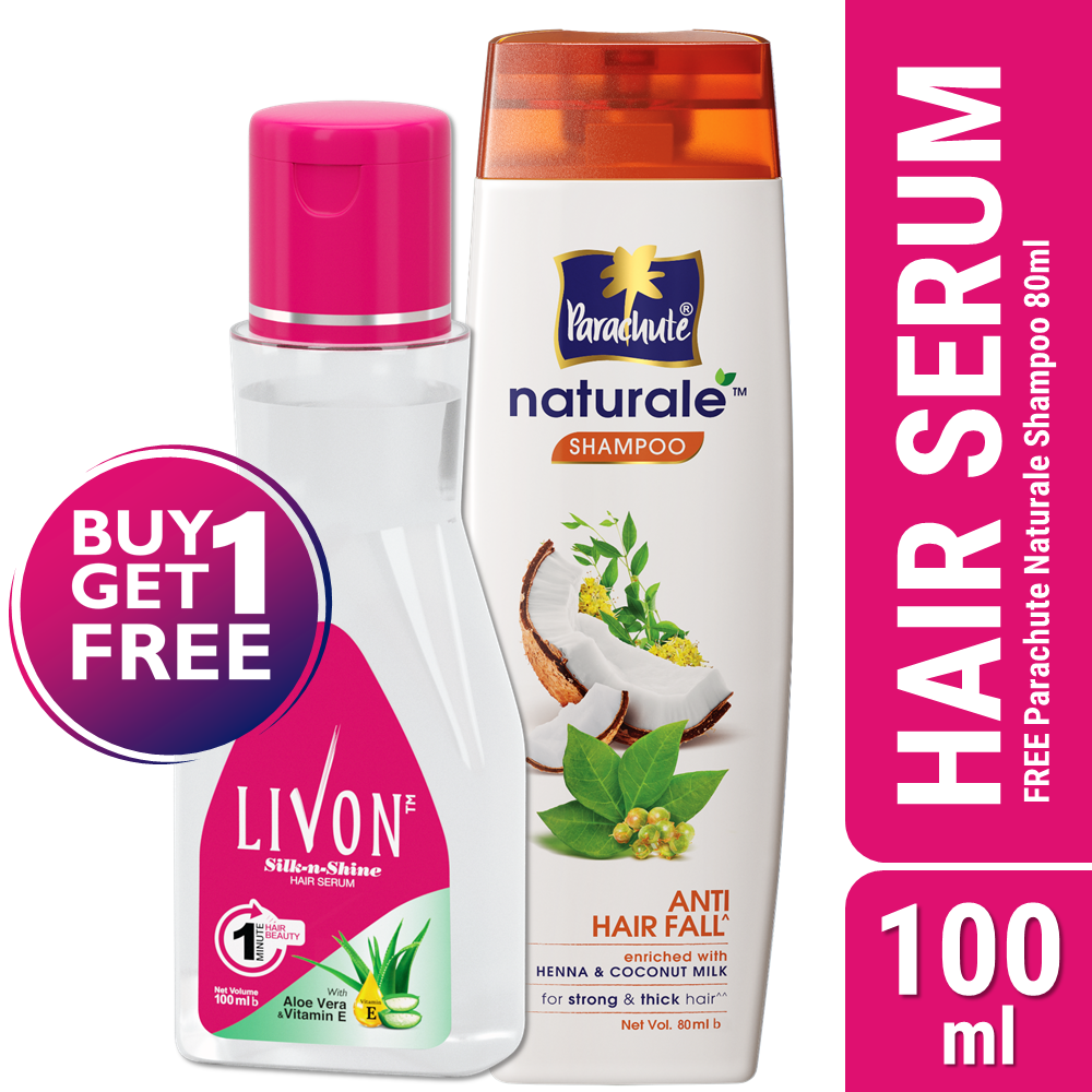 Buy Livon Hair Serum 100ml Get Parachute Naturale Shampoo Anti Hair Fall  80ml Free – Shajgoj