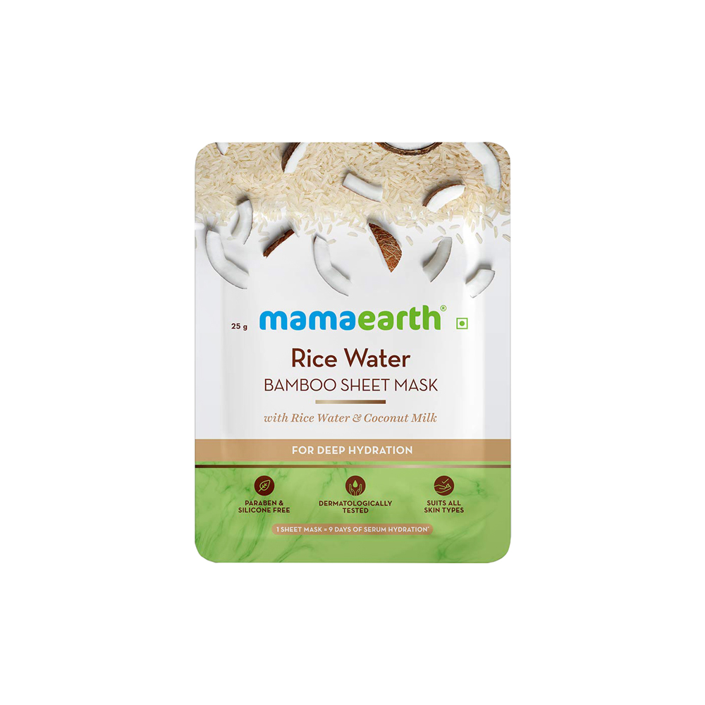 Mamaearth Rice Water Bamboo Sheet Mask with Rice Water and Coconut Milk for  Deep Hydration – Shajgoj