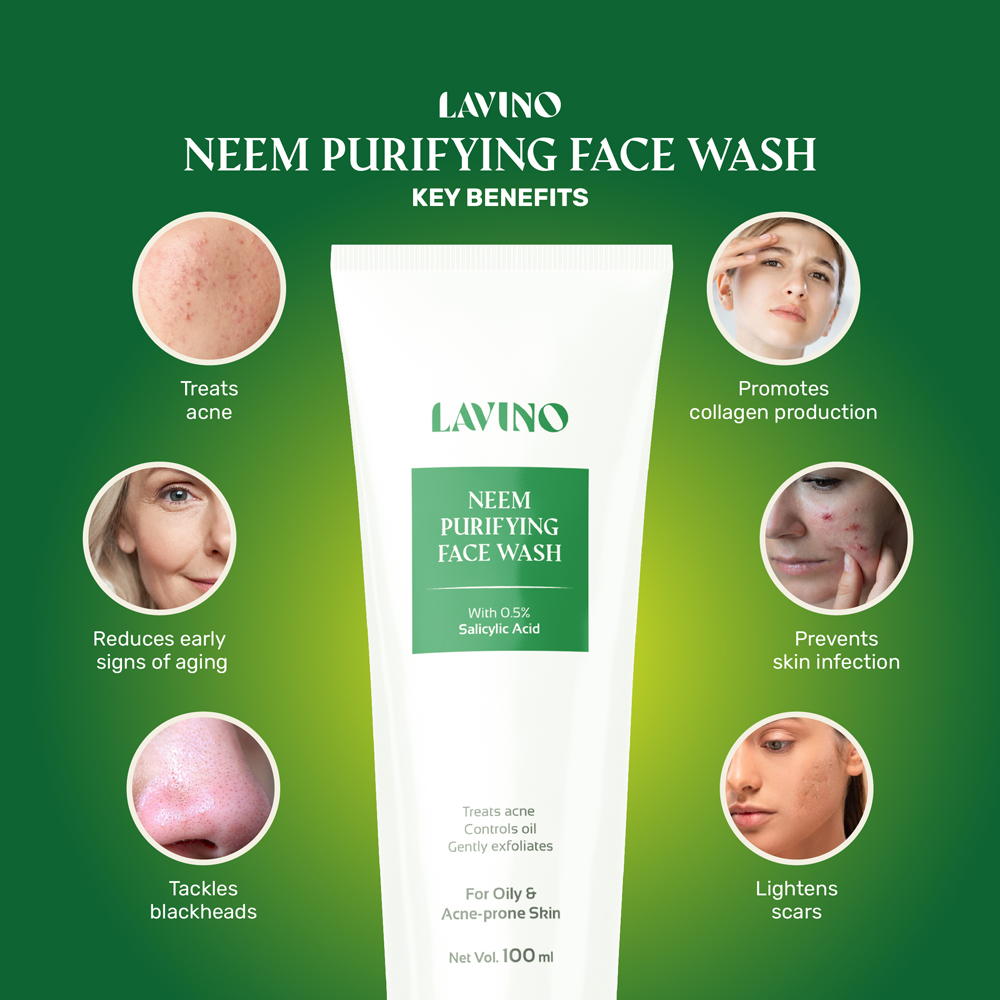 Lavino Neem Purifying Face Wash With 0.5 Salicylic Acid Shajgoj