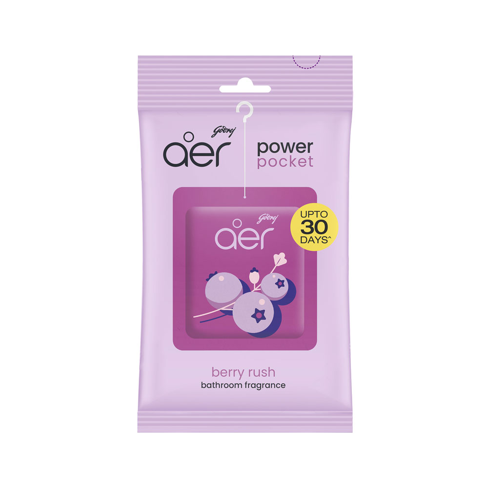 Godrej Aer Power Pocket Bathroom Fragrance Berry Rush 10 gm (Buy 3 Get ...