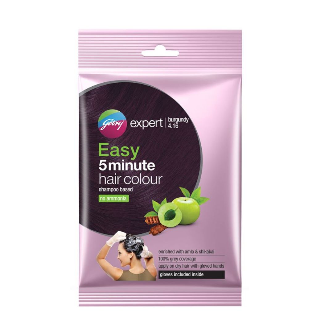 Godrej Expert Easy 5 Minute Shampoo Hair Colour 18ml Burgundy Shajgoj