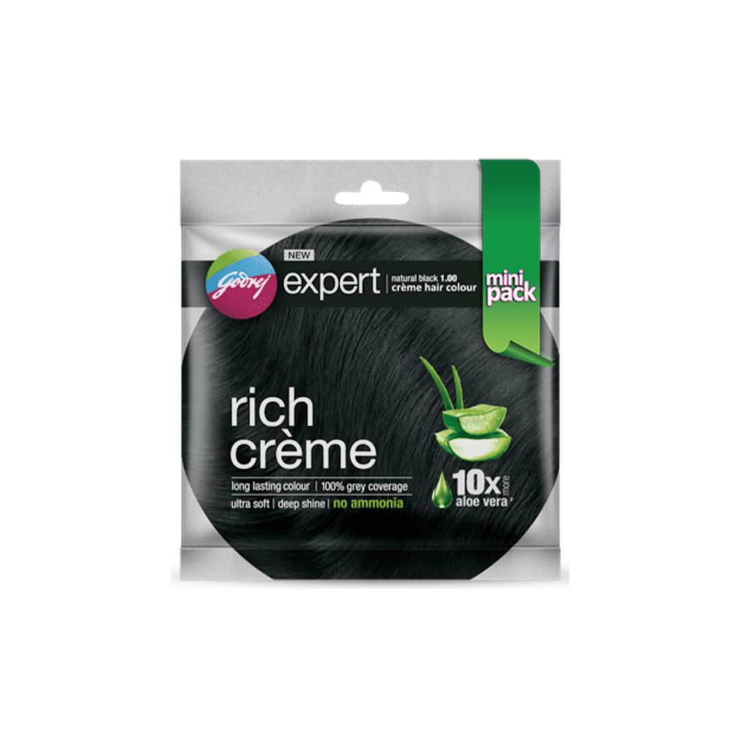 Godrej Expert Rich Creme Hair Colour Natural Black (12+12) gm – Shajgoj